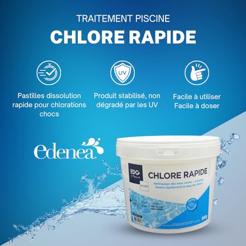 Chlore Choc Piscine Action Rapide Pastilles Spécial Eau Verte Seau 5kg Traitement et