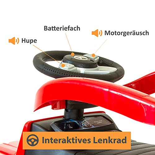 LEMODO Kinder Rutschauto ab 1 Jahr - Lauflernwagen mit Schiebestange - Robustes Kinderauto - Mercedes-Laufrad - Schiebeauto mit Stange für die Lenkung - Rot – Bild 6