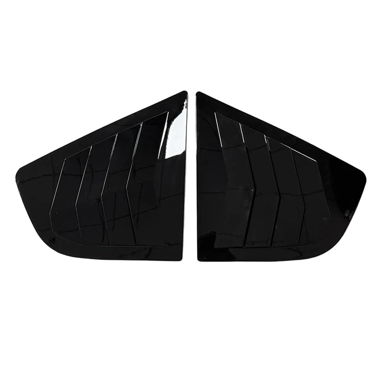 For Honda Fit Jazz 2009 2010 2011-2013 ABS Plastic Rear Window Quarter Louver Cover Side Vent Trim Car Adhesive Accessories(Gloss Black)