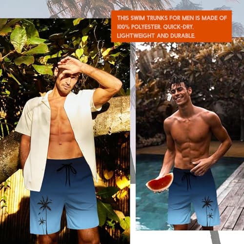 Men's Swim Trunks Quick Dry Board Shorts Hawaiian Bathing Suit Mesh Lining Swimwear with Pockets3