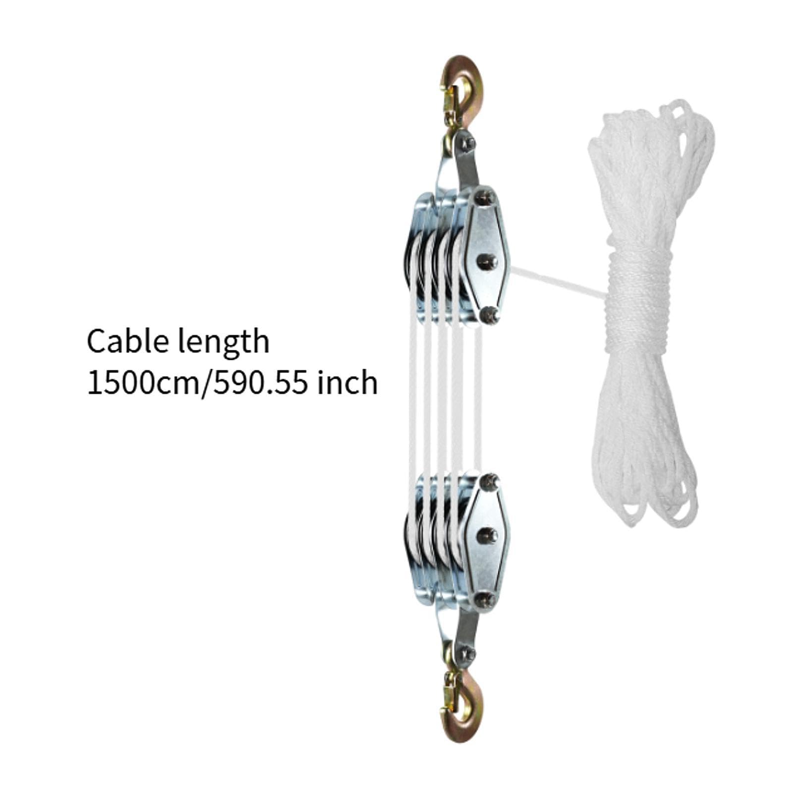 Seilzug-Hebezeug für schwere Hebeblock und Tackle Seilzugsystem 20m Seil, Silber