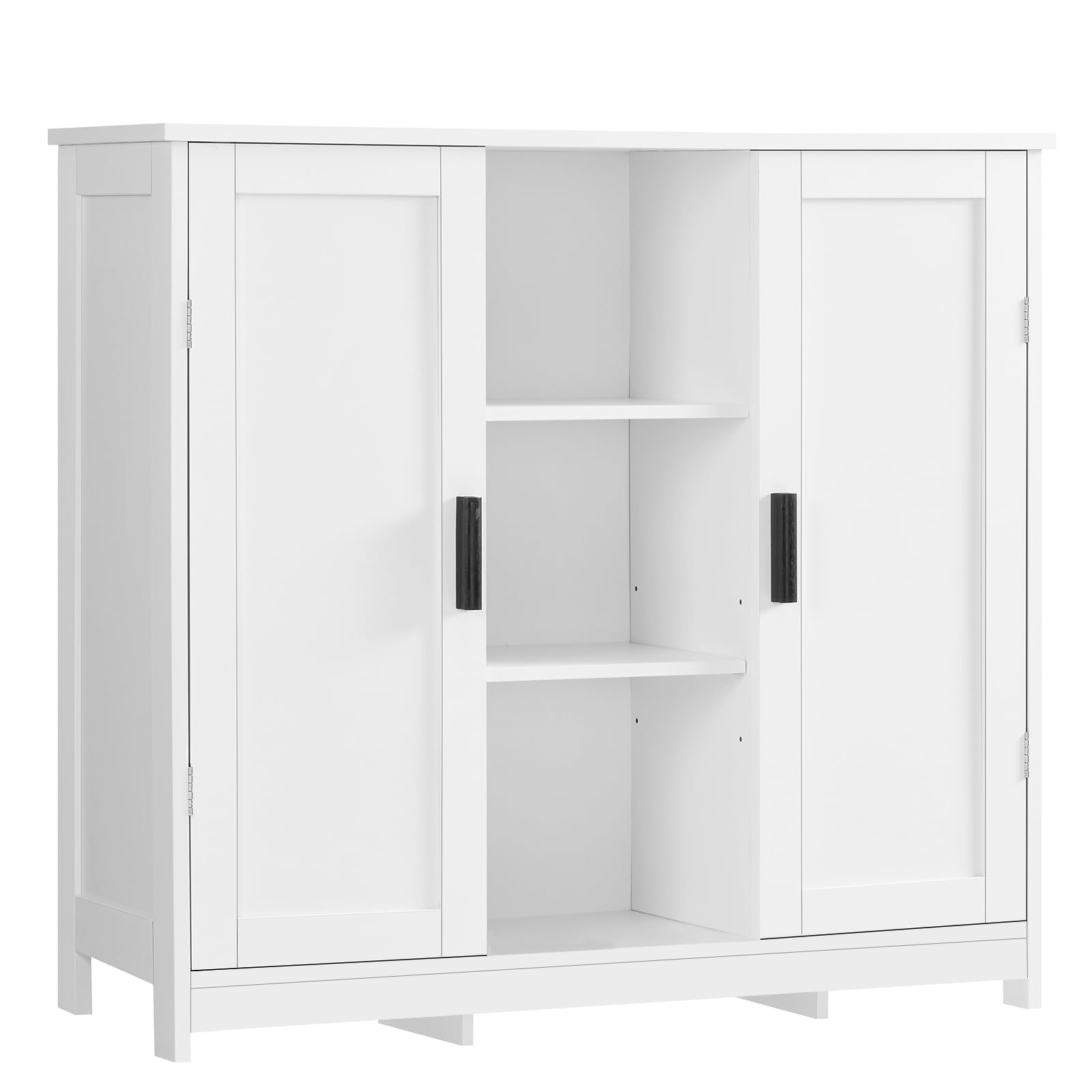 FIONESO Sideboard Buffet Cabinet with 2 Doors & 4 Shelves, Coffee Bar Cabinet, Storage Cabinet for Kitchen, Hallway, Entryway, White
