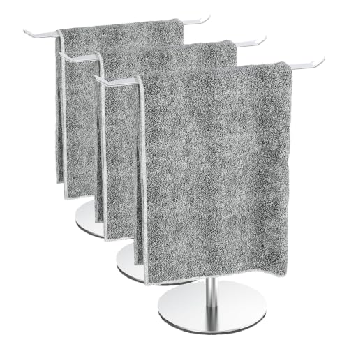 Image of Towel Rack T-Shape Hand Towel Holder for Bathroom,Headband Holder Organizer and Bathroom Towel Racks,Kitchen Towel Rack Silver Hand Towel Holder (Pack of 3)