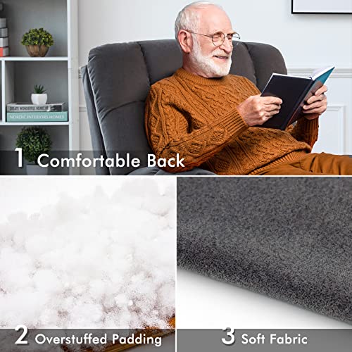 Senyun Power Lift Recliner Chair With Heat & Vibration, Massage Lift Recliner For Elderly, Short-Pile Fabric Lift Reclining Chairs For Home Living Room, Dark Coffee #TOP3