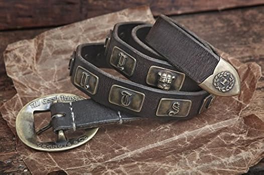 Peanuts&Co レザー スタッズベルト　ブラス　30 Peanuts&Co レザー スタッズベルト ブラス 30 - メルカリ