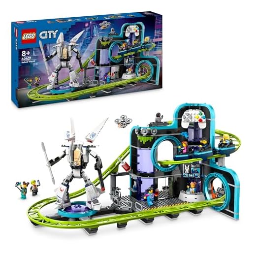 LEGO City Robot World Roller-Coaster Park Set, Creative Building Toy for 8 Plus Year Old Boys & Girls, Fairground Playset with 8 Minifigures, Fun Gift for Kids 60421