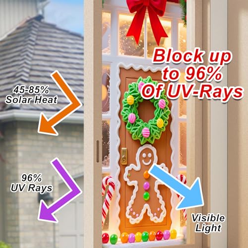 Vinilo decorativo para ventana puerta Navidad 17.7x39.3 pulg miniatura 4