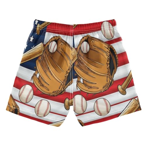 Swimming Shorts for Boys, Anti Chafe Swim Trunks Boys 2 T, Vintage Baseball Gloves2