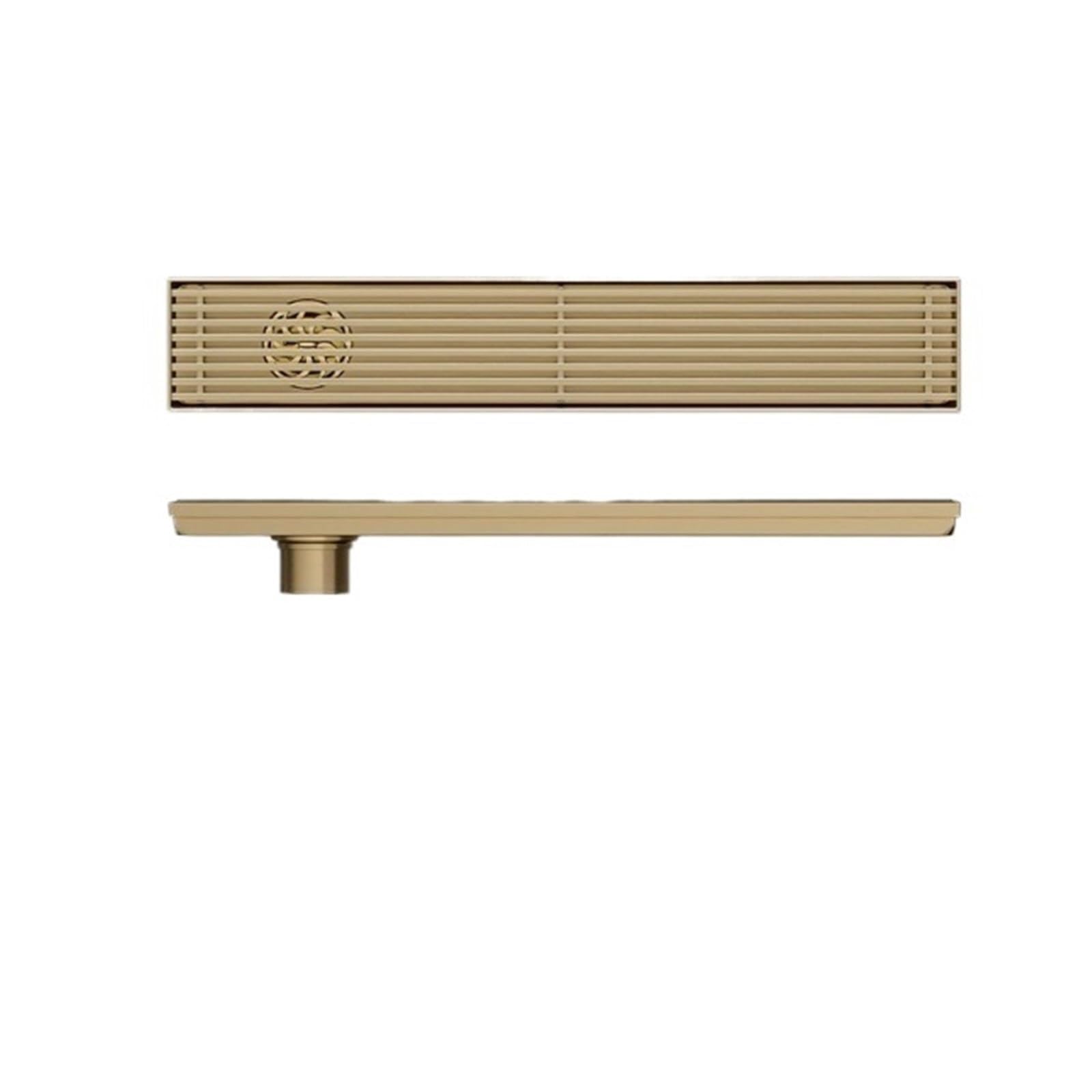 Desagüe Lineal para Ducha Rejilla de Drenaje for el Suelo la Ducha, Acero Inoxidable 304 Dorado, 8,5 CM Ancho, Largo Lineal Lateral extendido, 20x60cm(8.5X50cmB)