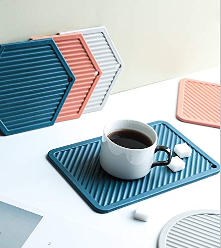 Naidev Trivet Mat Silicone Pot Holders, Wok Stand Hot Pads Silicone Coasters, Cup Insulation Mat, Insulation Pad Potholders Random Color(Set of 4,) 3