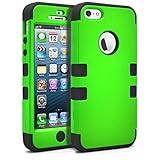 iPhone 5 Case, MagicMobile, Hybrid Impact Shockproof Hard Armor Cover for iPhone 5 Two Layers of Protection Hard Plastic and Soft Silicone iPhone 5 Case [ Green - Black ]