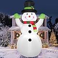 Joiedomi 6 FT Tall Christmas Inflatables Snowman Outdoor Decorations with Built-in LEDs, Xmas Blow Up Snow Man with Magic Hat for Christmas Holiday Party Outdoor Indoor Yard Garden Winter Decoration