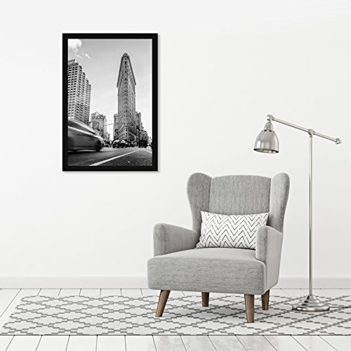 Americanflat 24x36 Poster Frame with Polished Plexiglass - Black Picture Frame - Wide Photo Frames Made of Engineered Wood for Vertical or Horizontal Wall Display - Epic Collection - Black