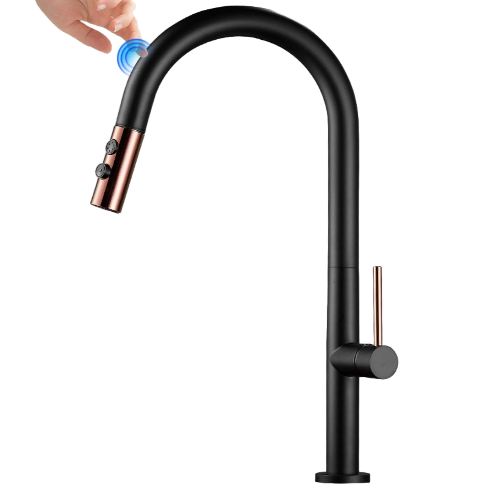 ZQFHSX Touch Sensor Kitchen Faucet with Pull Out Sprayer, Easy Clean, Water Saving, Sleek Design, High Arc Spout, Adjustable Flow for Stylish Kitchens
