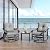 VONZOY 3 Piece Outdoor Swivel Chair, Patio Furniture Metal Rocker Bistro Set with Rocking Chair, Thick Cushions and Table for Porch Garden Balcony?Grey?