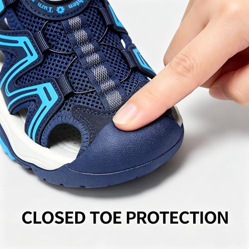 Image of Kids Sandals Boys Girls Wide Toe Box Closed-Toe Sport Shoes