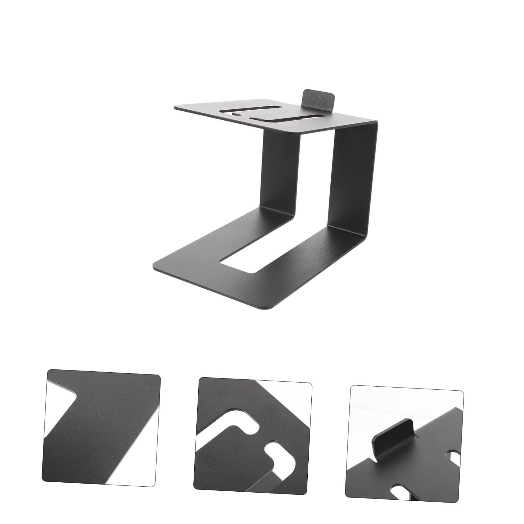 TOYANDONA Support De Haut-Parleur De Bureau en Métal Support pour Enceintes De Moniteur Stabilité Et Absorption des Vibrations Noir 1 Pièce