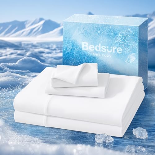Bedsure Cooling Sheets Queen Size, Cooling Bed Sheets for Hot Sleepers, Chill Cool Sheet, Deep...