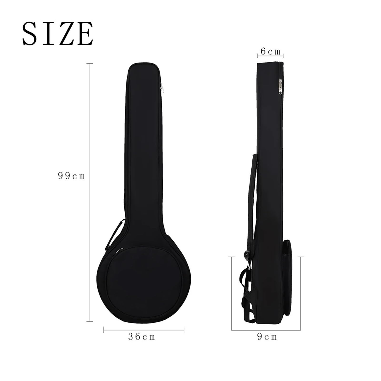 Estuche Banjo 5 Cuerdas Negro Impermeable Oxford Portátil | Mochila Oxford impermeable negra, bolso banjo portátil