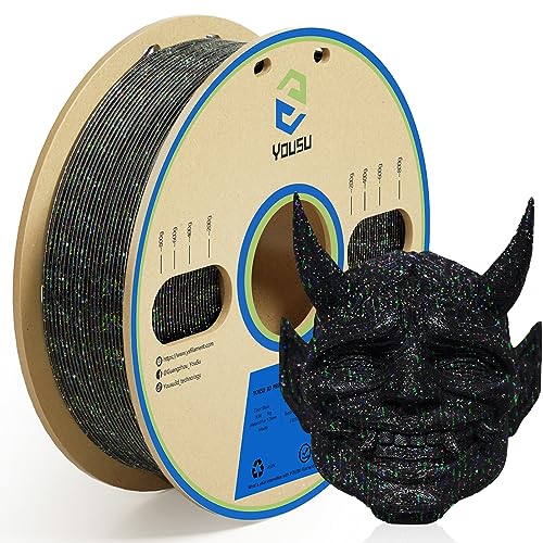 Image of YOUSU 3D Printer Filament PLA Filament 1.75mm Laser Paillette Series-Galaxy Black Filament 1kg(2.2lbs).