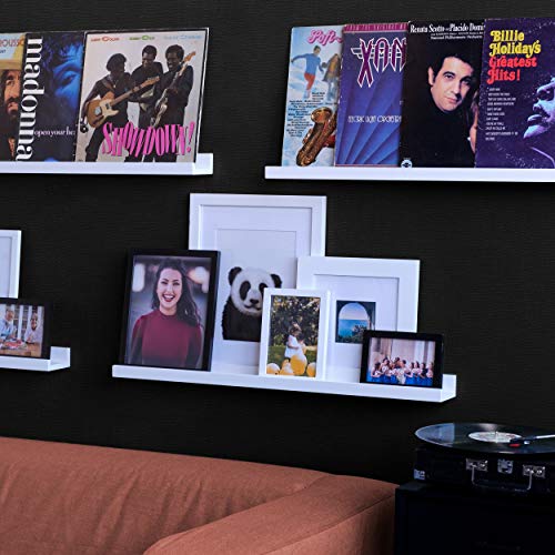 Wallniture Denver Modern Wall Mount Floating Picture Ledge Shelf - Nursery Hanging Bookshelf - 30 Inch White Set Of 4 - Mounting Hardware Included #TOP1