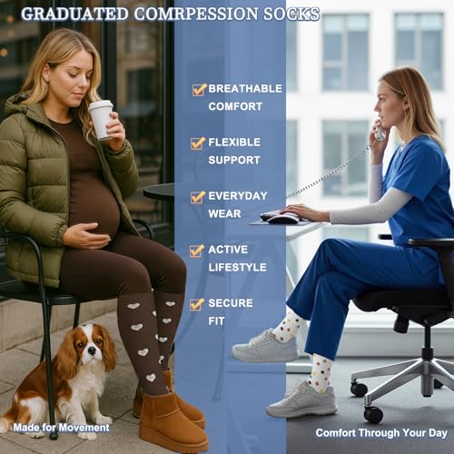 Image of Sooverki Compression Socks for Women and Men Circulation (3 /4 Pairs) is Best Support for Running Athletic Cycling Hiking