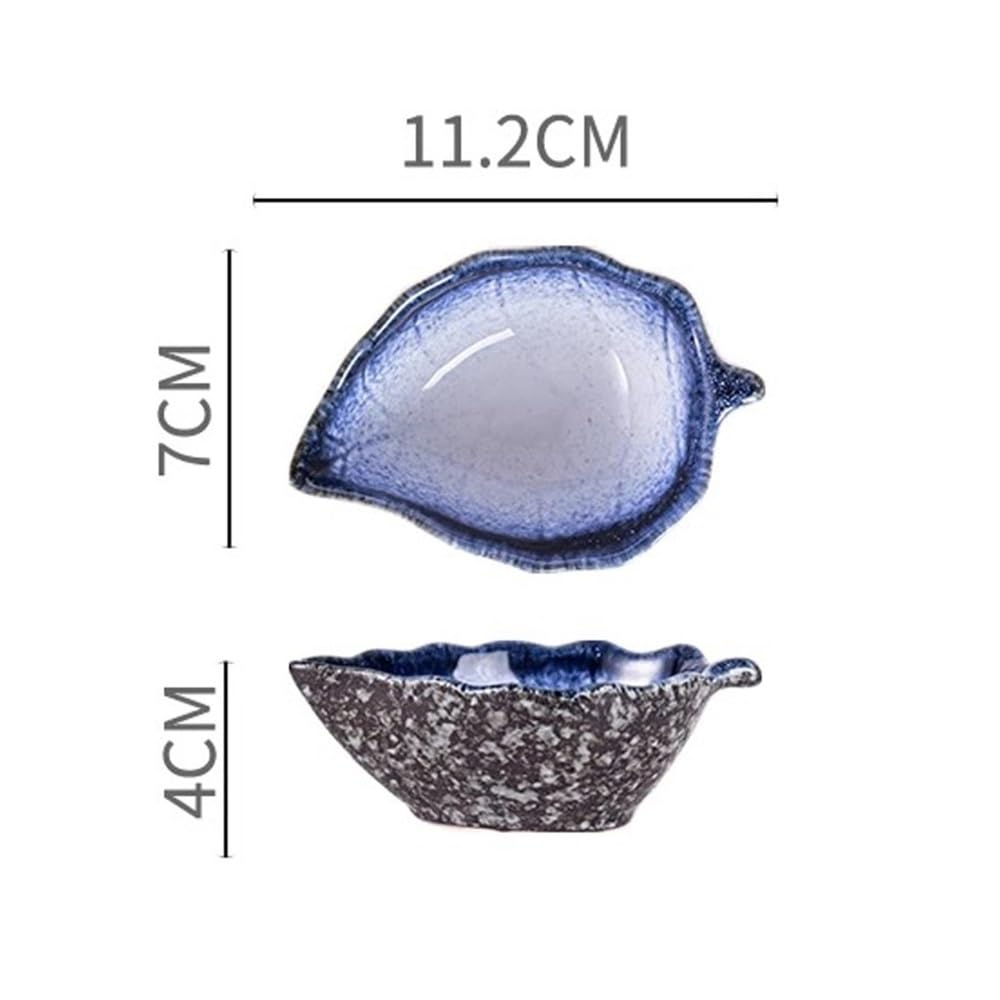 Ceramiczne miski do zanurzania, 2 sztuki, naczynia z sosem sojowym do ketchupu na sezon, appetizer, winegar, ketchup (niebieskie)