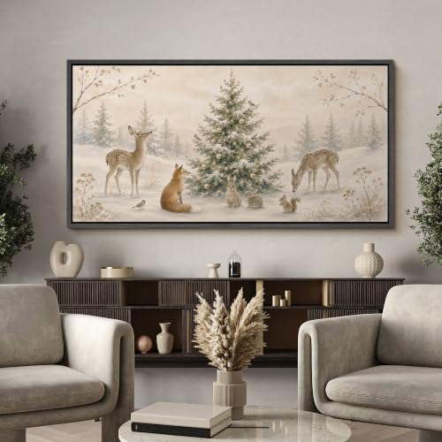 Image of MUDECOR Extra Large Framed Canvas Print Wall Art Winter for Living Room