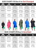 Owntop Waterproof Changing Robe for Adults - Lightweight Dry Beach Rode with Warm Terry Lining | Oversized Batwing Long Sleeves Hooded Coat | for Surfing Swimming (Black,M) - Image 4