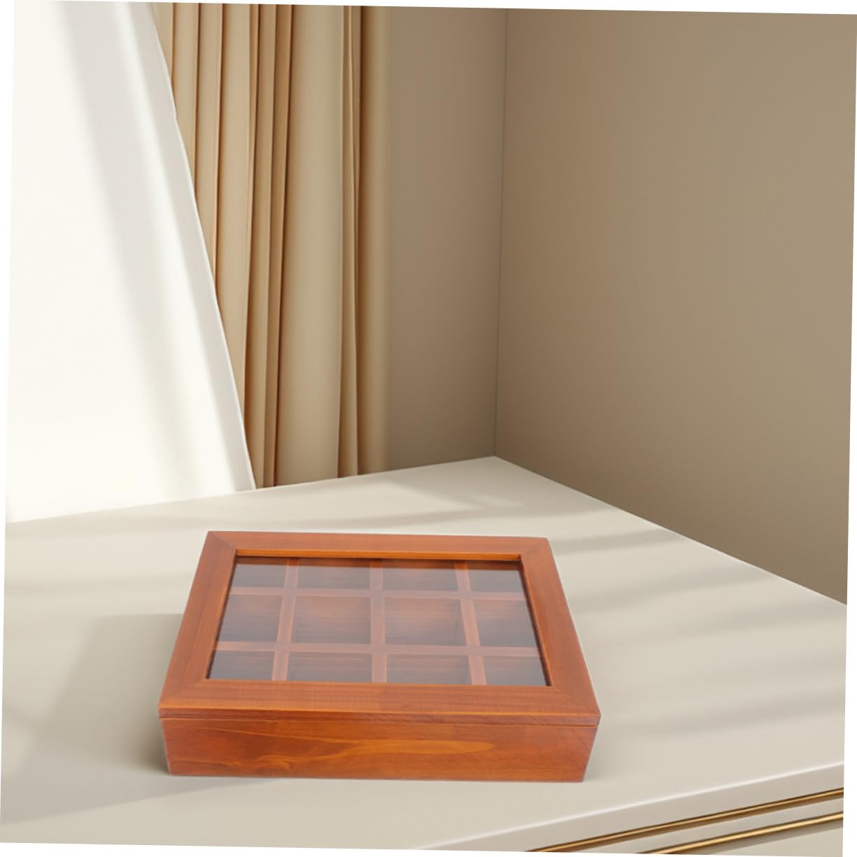 Fächer Teebeutelbox aus Transparentem Acryl mit Sichtfenster Luftdicht Verschließbar zur Frischebewahrung von Tee Kaffee und Zucker Vielseitiger Organizer für Küche und Büro