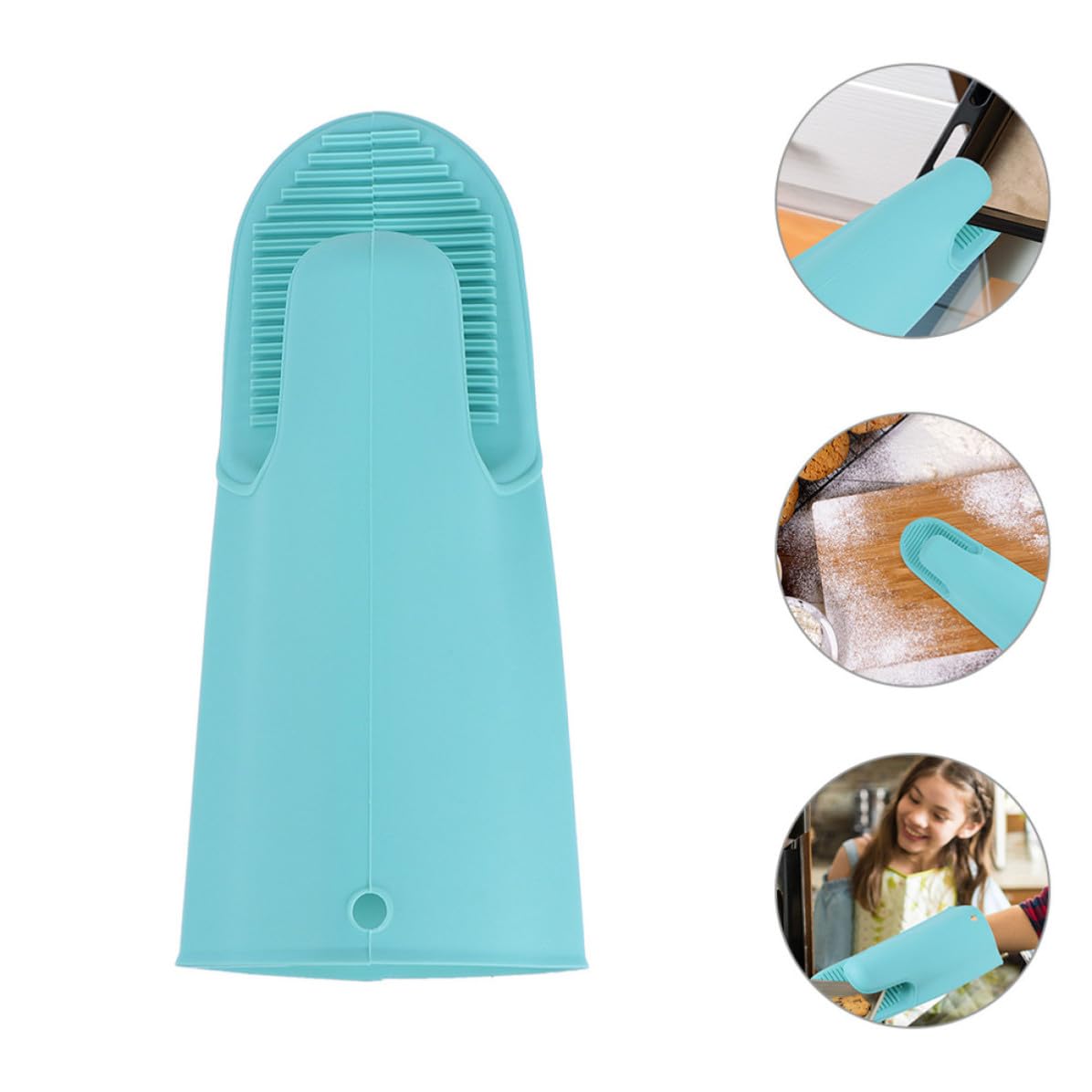 Didiseaon 6 Pezzi Guanti da Forno in Silicone Verde Antiscivolo Cordino