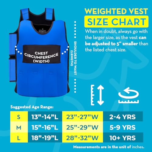 Ted Kangaroo Weighted Vest for Kids Sensory Compression Vest Deep Pressure Comfort (Blue) - Image 4