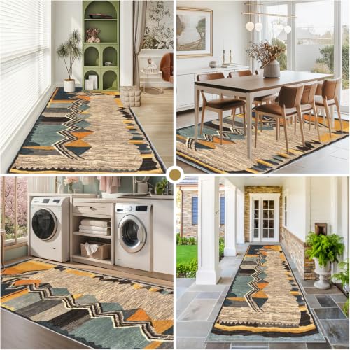 Alfombra de pasillo de 60x150 cm lavable con base antideslizante 8
