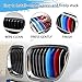 TOMALL Grille Inserts Trims Compatible with BMW X5 F15 2014-2018 X6 F16 2015-2016 M-Colored Grille Insert Stripes Tri Color Car Accessories Front Center Kidney Grilles Buckle Covers Clips (7 Grill)