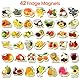 Meafeng 42PCS Magnete Kinder für magnettafel, Kühlschrankmagnete Kinder, Kühlschrank Magnete Set, Magneten Kinder Spielzeug, Lernspiele ab 3 Jahre(Obst)