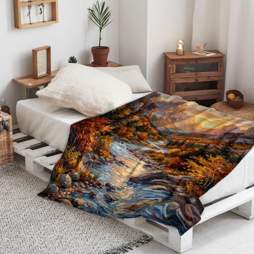 Couverture en flanelle douce et grand plaid orange doux