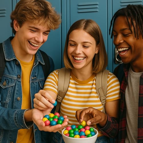 MIJOMA Rainbow Gumballs – 3x200g Kaugummikugeln Nachfüllpackung, Fruchtgeschmack, für Kaugummiautomaten, glutenfrei, halal, bunte Kaugummis, 600g Nachfüllkaugummis