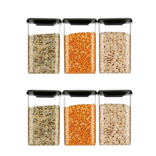 Image of Airtight Plastic Square Container Set for Kitchen Storage | Unbreakable & Space-Saving Containers | Food Storage Jars Set (Pack 10-1100 ml)