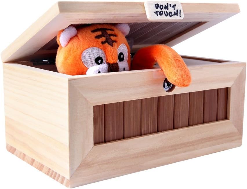 Useless Box Octopus, Treasure Guardian Octopus Useless Box Funny Don't Touch It Leave Me Alone Machine with Cute Tiger for Home & Office Desk Gift