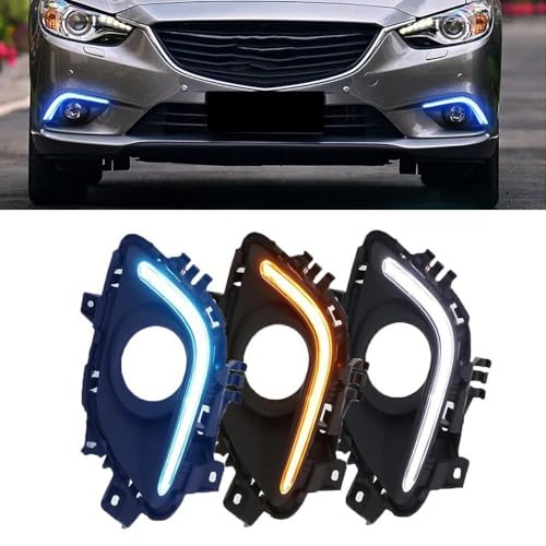 Phare antibrouillard LED Mazda 6 2014 feu de jour DRL jaune clignotant - 5