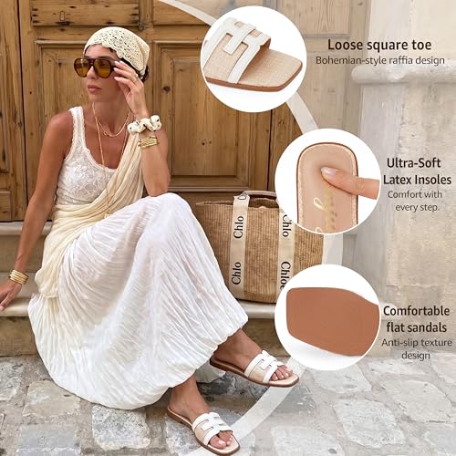 Image of Raffia Sandals Womens Heeled Sandals Comfortable 2 Inch Kitten Heels Lightweight Square Toe Summer heels