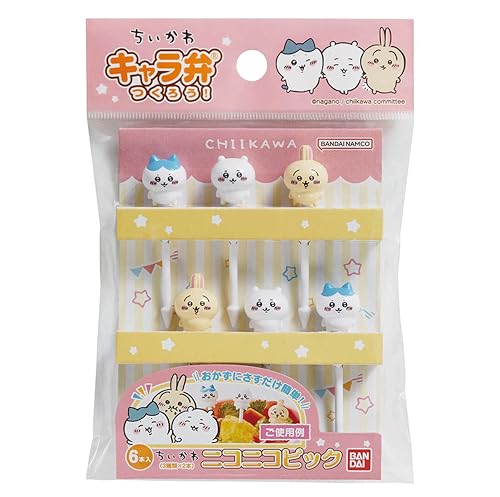 Bandai 2689332 Chiikawa Niconico Pic Pack of 6 (3 Types x 2 of each) Cute Bento