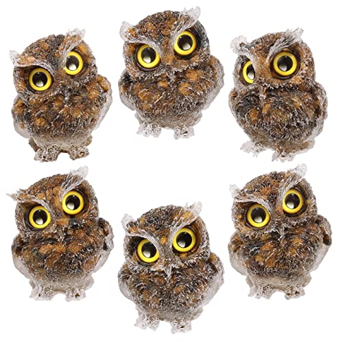 KYEYGWO Tiger's Eye Cute Crystal Owl Figure Ornaments Decorative Resin Bird Statues for Home Office Table Mini Stone Animal Sculpture Talisman Micro Landscape - Image 3