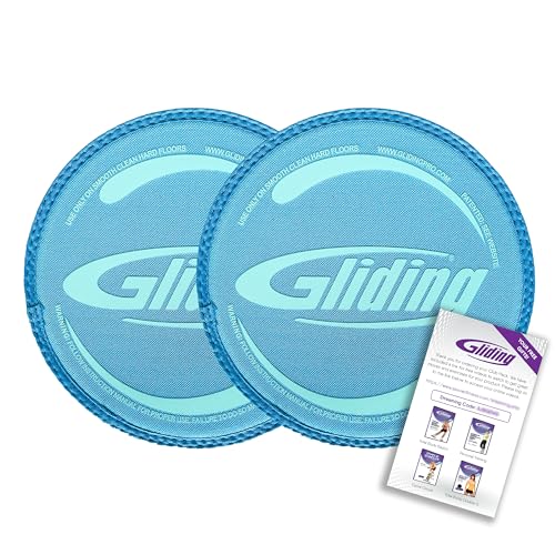 Gliding Discs for Working Out - Exercise Sliders for Hardwood Floors 1 Pair Blue, Authentic Workout Sliders Disc for Full Body Resistance Workout, Includes 4 Streaming Video Workouts