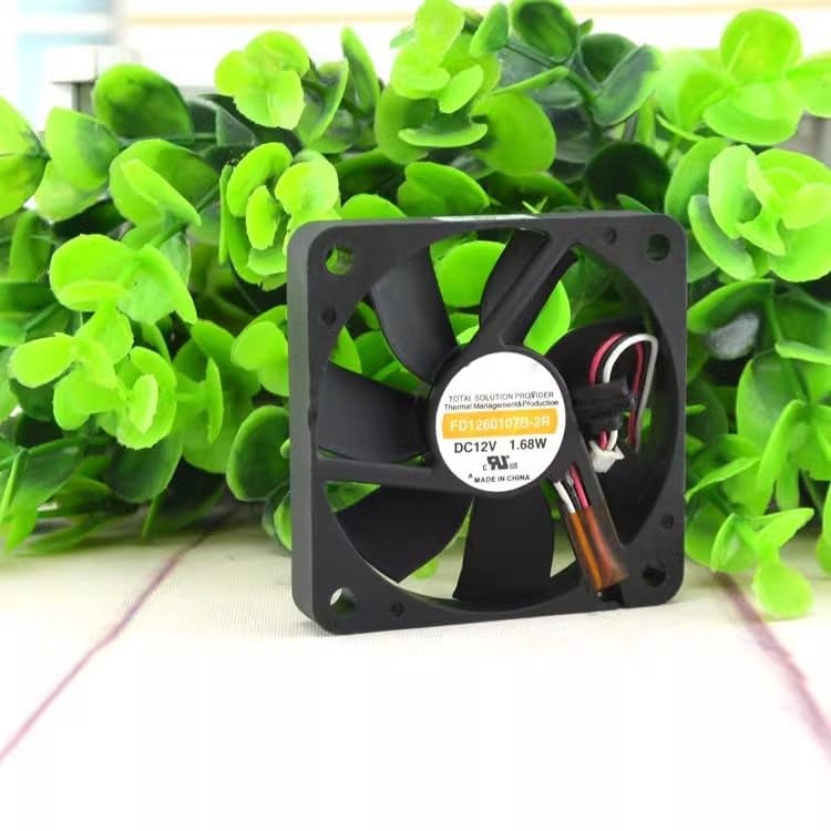 Ultra-Thin 6010 DC 12V Cooling Fan - FD1260107B-2R, 60mm x 10mm, 1.68W Heat Dissipation