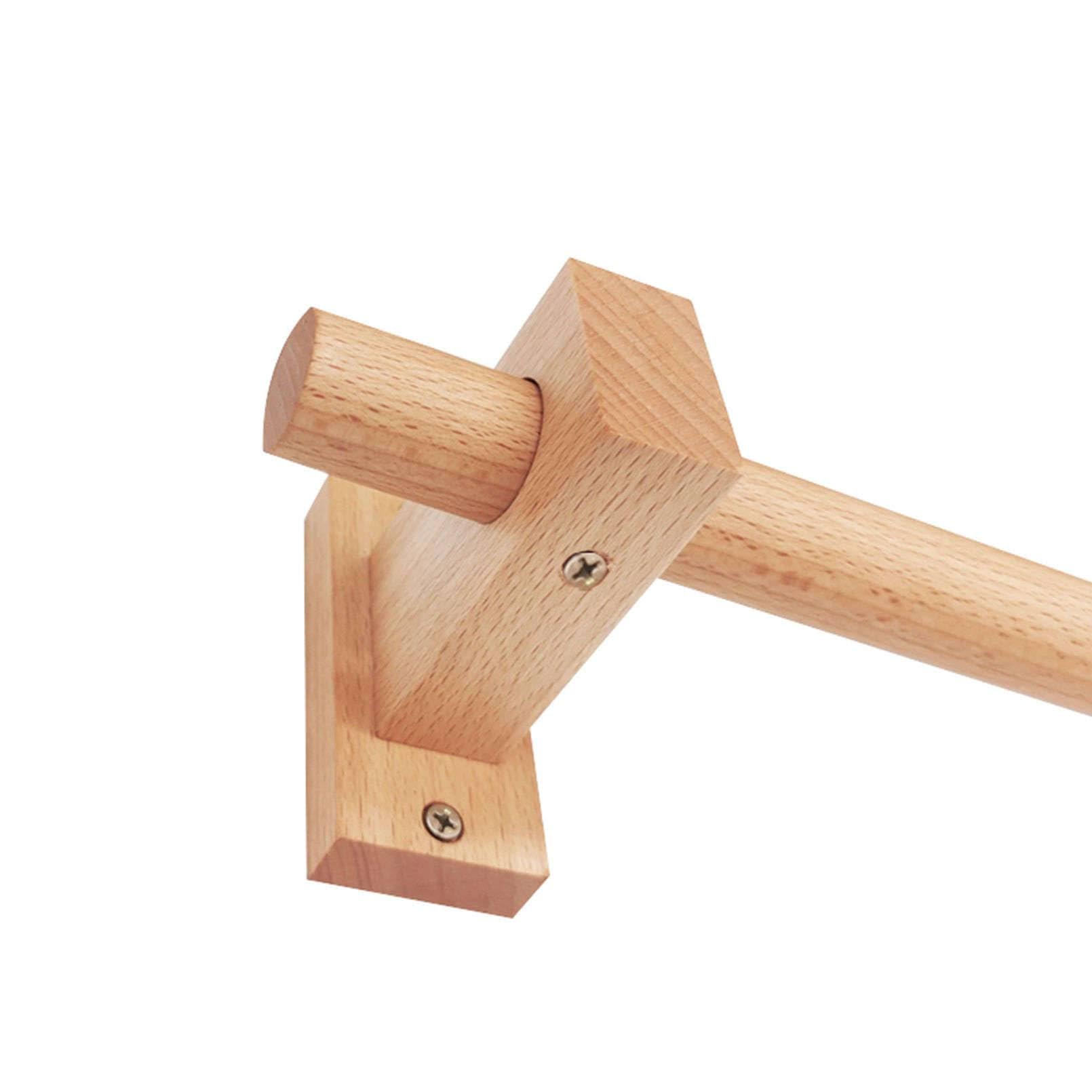 Gardinenstangen-Set aus Holz, 29 mm, robuste dekorative Stange mit 2 Halterungen und Schrauben, 160 cm Länge für Schlafzimmer, Küche, Tür und Fenster, stilvoller Akzent für Zuhause