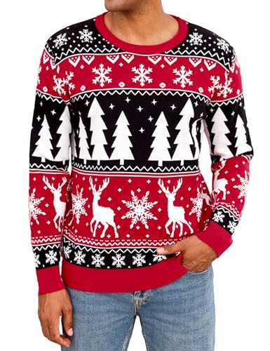iClosam Pullover Herren Weihnachtspullover Rundhals Christmas...