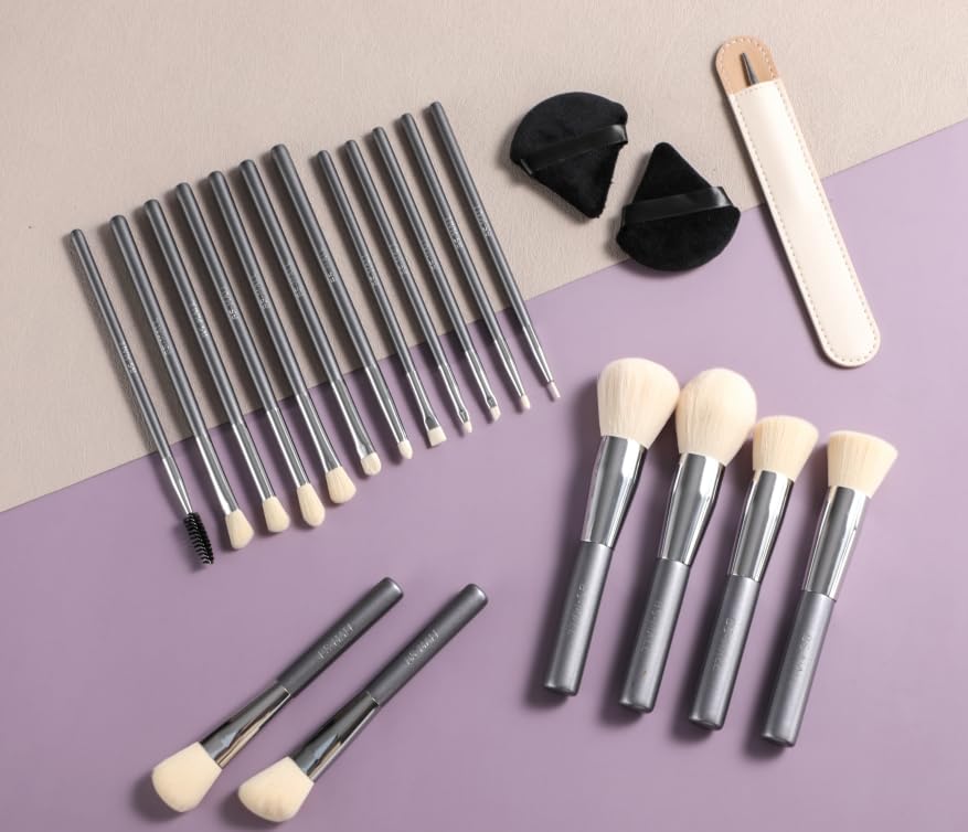 BS-MALLMakeup Brush Set Tools Set Triangle Puff White 21 Pcs
