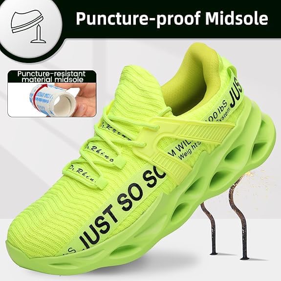 Furuian Steel Toe Shoes for Men Women Lightweight Slip On Safety Work Shoes Comfortable Steel Toe Sneakers - Image 4