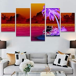 SIGNWIN 5 Panel Canvas Wall Art Modern Art...